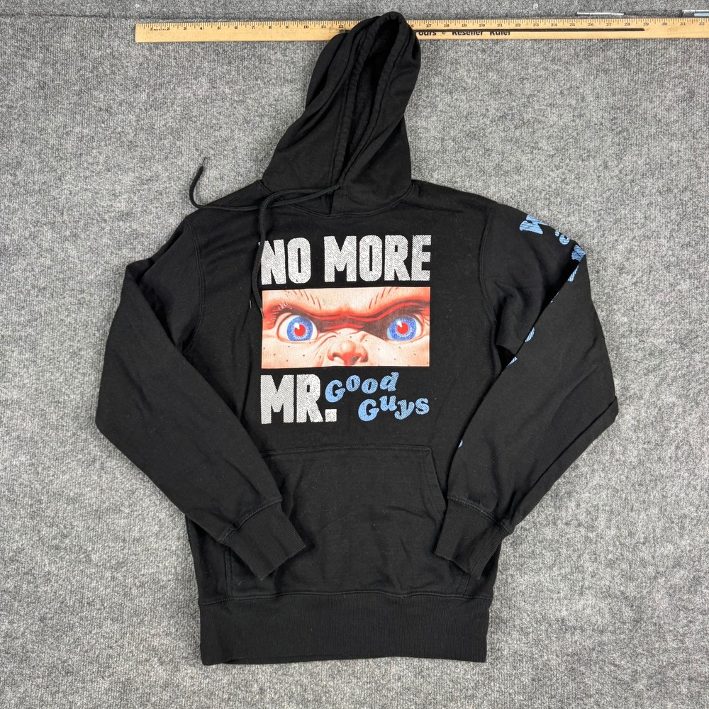 Chucky Hoodie Mens Size S Black No More Mr Good Guys Horror Graphic Pullover